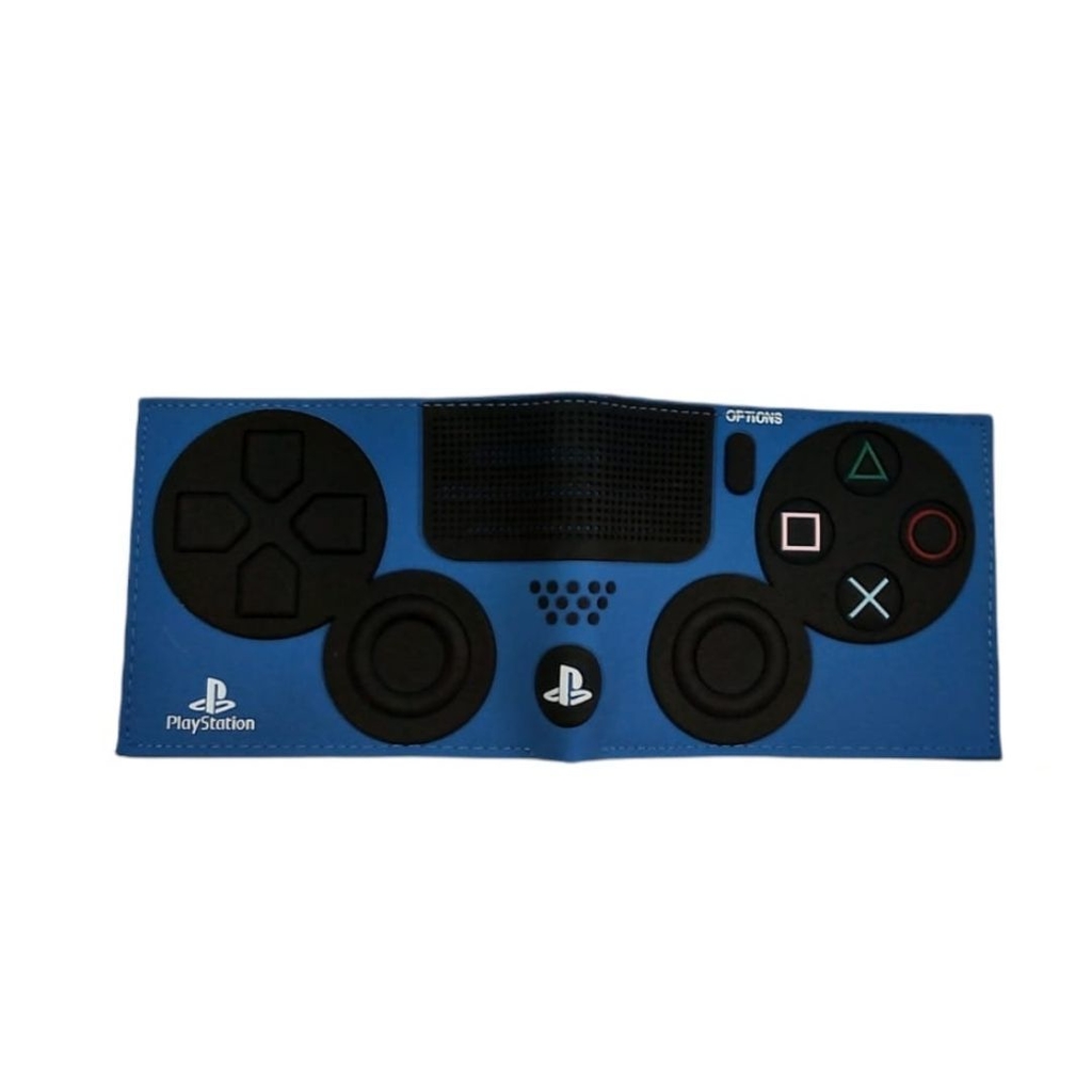 BILLETERA GOMA PLAYSTATION JOYSTICK - AZUL