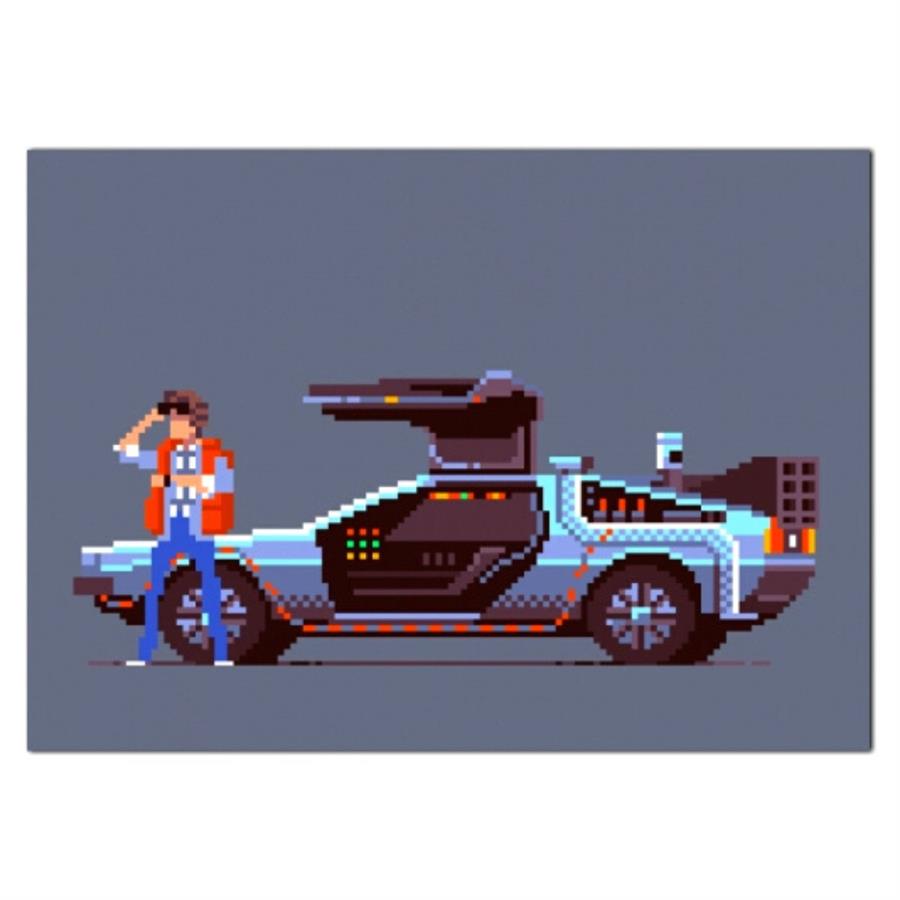 CUADRO RELIEVE - VOLVER AL FUTURO 8BIT