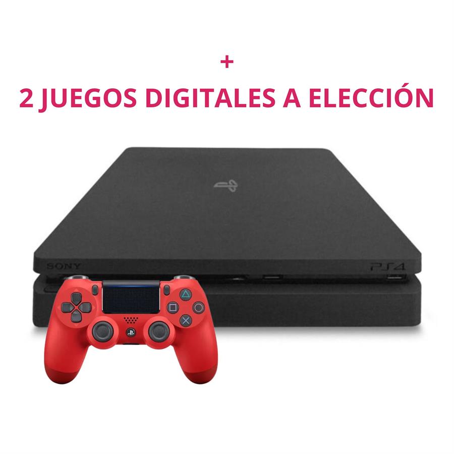 COMBO CONSOLA PS4 SLIM 500GB SEMINUEVA + 1 JOYSTICK + 2 JUEGOS DIGITALES A ELECCION