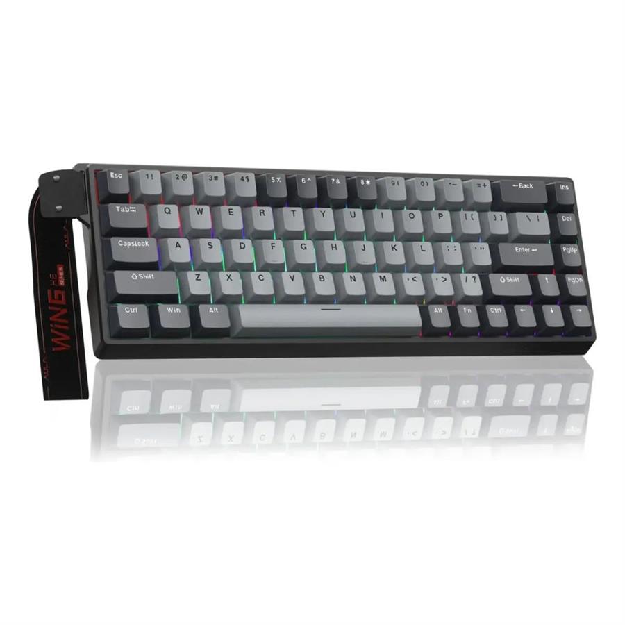 TECLADO AULA WIN68HE PRO LIGHT GREY DARK GREY SW METEOR 65% MAGNETICO