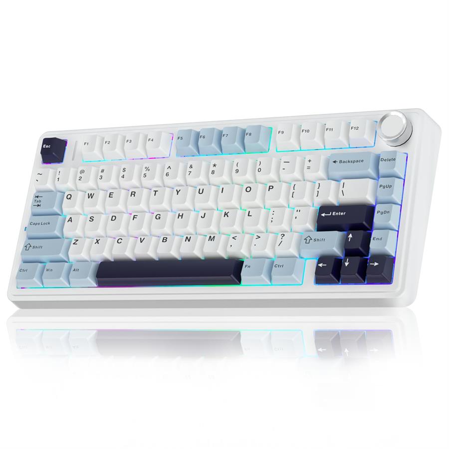 TECLADO AULA F75 BLUE WHITE DARK BLUE WIRELESS 75% RGB SW REAPER