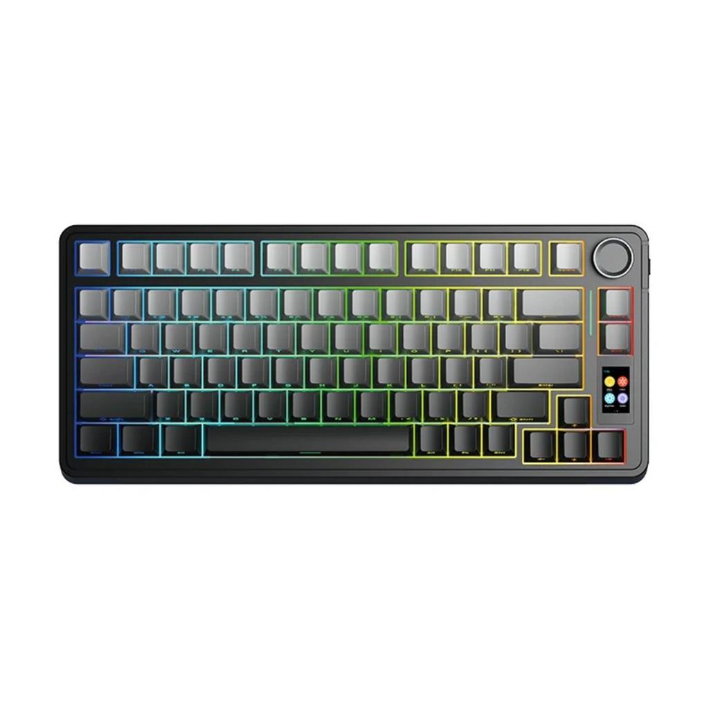 AULA S75 PRO BLACK DEGRADÉ WIRELESS 75% RGB SW SEIYA TECLADO MECANICO TRIMODO EN DIAL GASKET DISPLAY