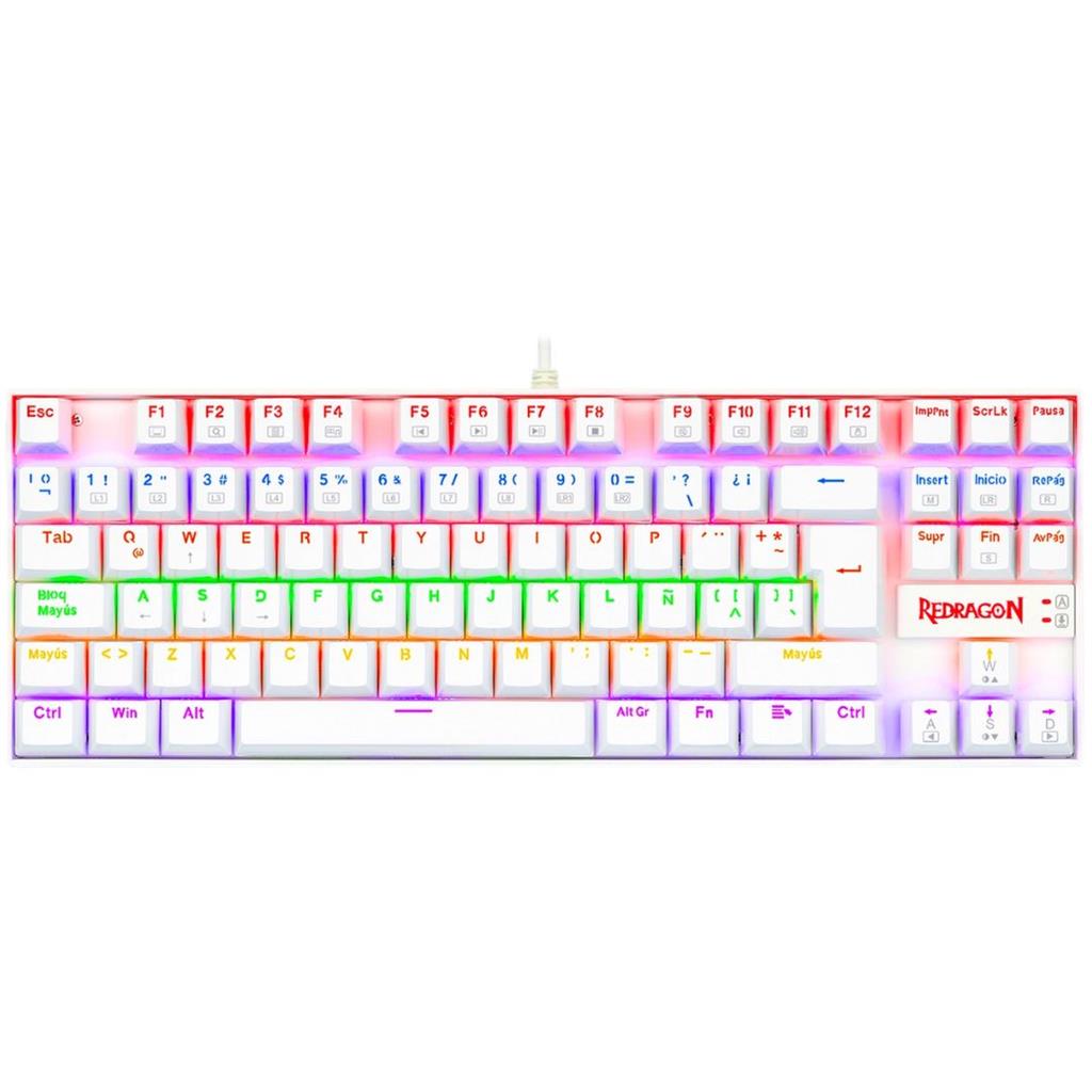 TECLADO MECANICO REDRAGON KUMARA K552 WHITE RAINBOW