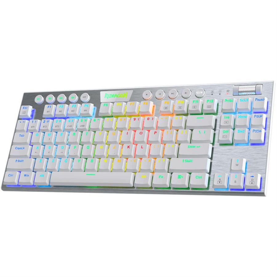 TECLADO MECANICO REDRAGON K621 HORUS TKL INALAMBRICO - BLANCO SW RED