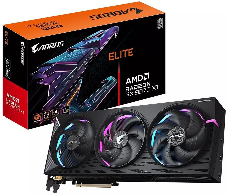 PLACA DE VIDEO GIGABYTE RADEON RTX 9070XT AORUS ELITE 16GB