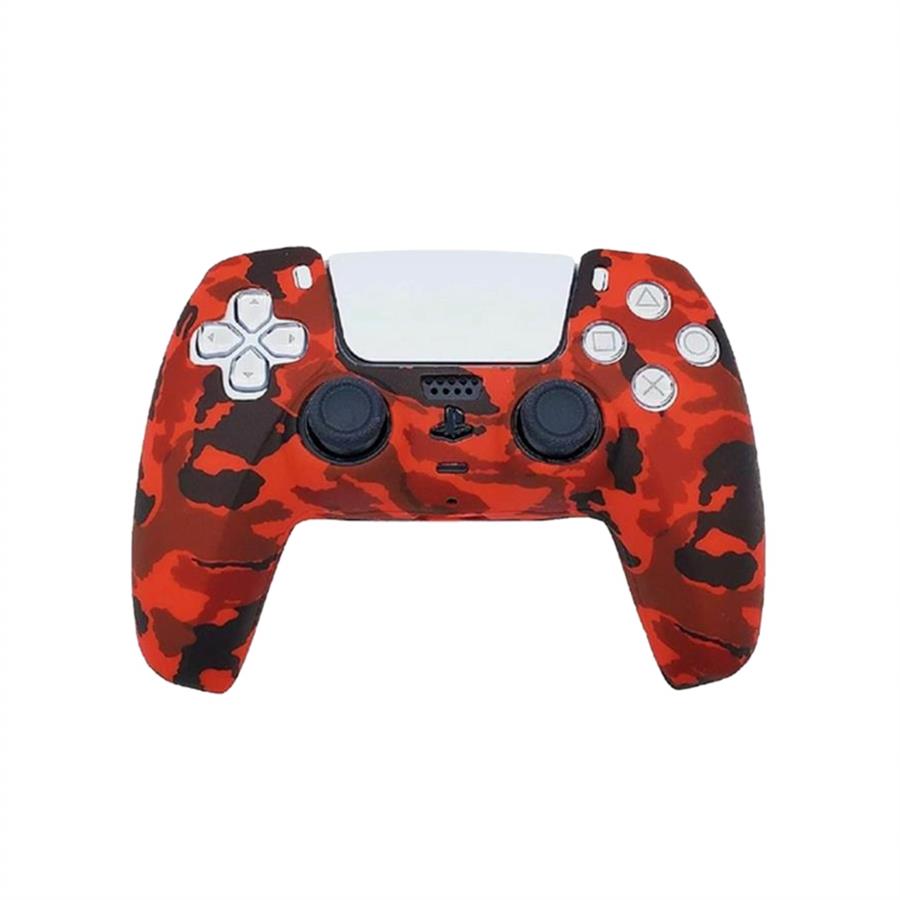 FUNDA SILICONA DUALSENSE CAMUFLADO ROJO