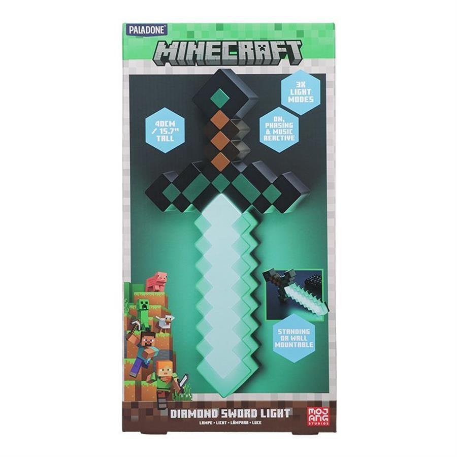 PALADONE MINECRAFT LAMPARA ESPADA DIAMANTE LUZ LED
