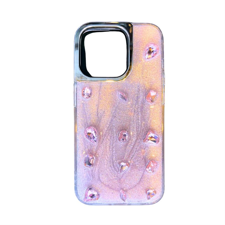 FUNDA IPHONE - GLITTER DIAMANTE ROSA