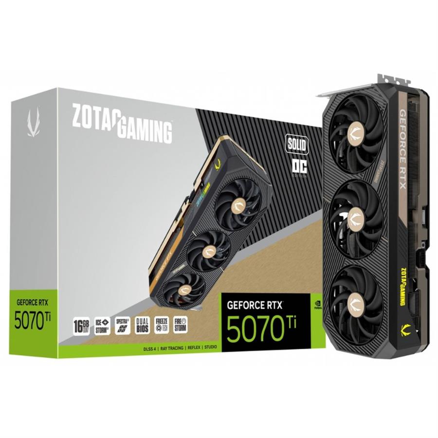 PLACA DE VIDEO ZOTAC RTX 5070TI 16GB SOLID OC GDDR7