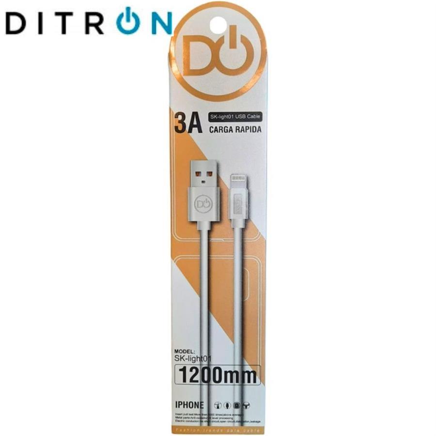 CABLE CARGADOR DITRON IPHONE USB 1.2MM - SK-LIGHT01