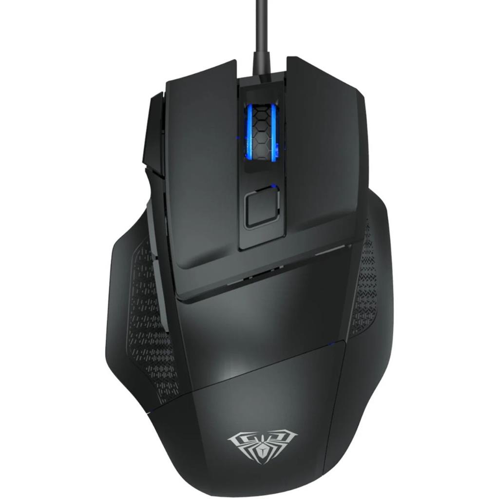 AULA S12 PRO WIRED NEGRO MOUSE USB RGB 12800 DPI 7D