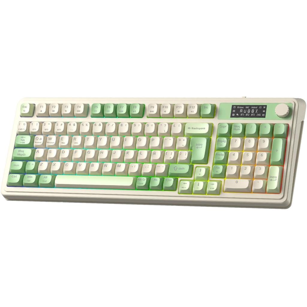 AULA S99 PRO VERDE SALVAJE WIRELESS 98% RGB ESPAÑOL TECLADO MEMBRANA