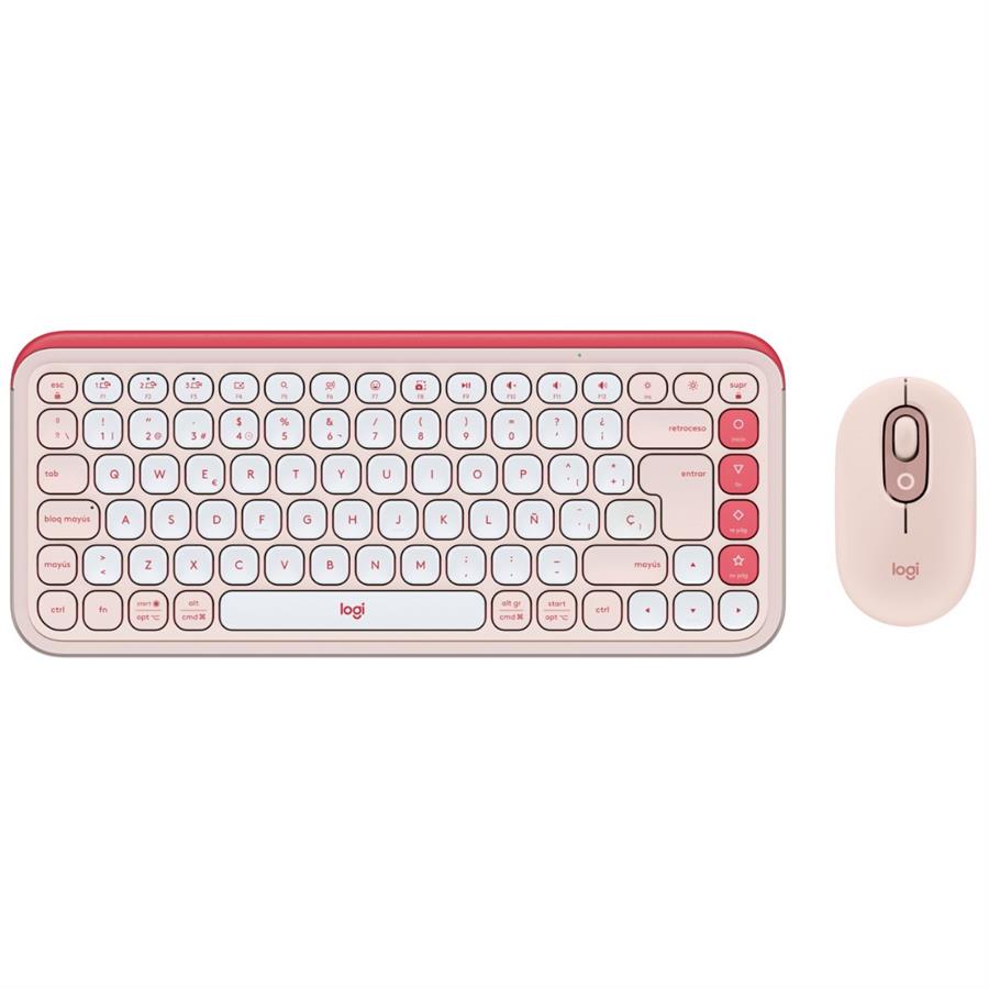 COMBO TECLADO Y MOUSE INALAMBRICO LOGITECH POP ICON - ROSA