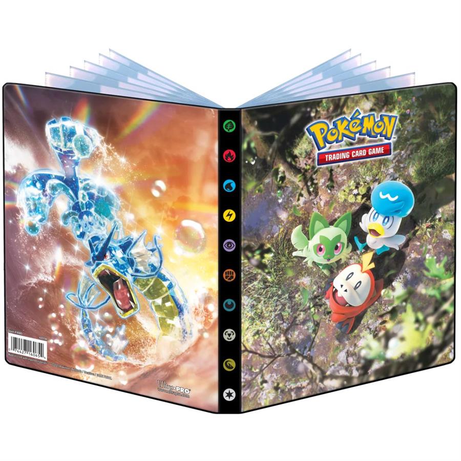 POKEMON TCG PORTFOLIO BINDER 4 BOLSILLOS SCARLET & VIOLET - SPRIGATITO QUAXLY Y FUECOCO