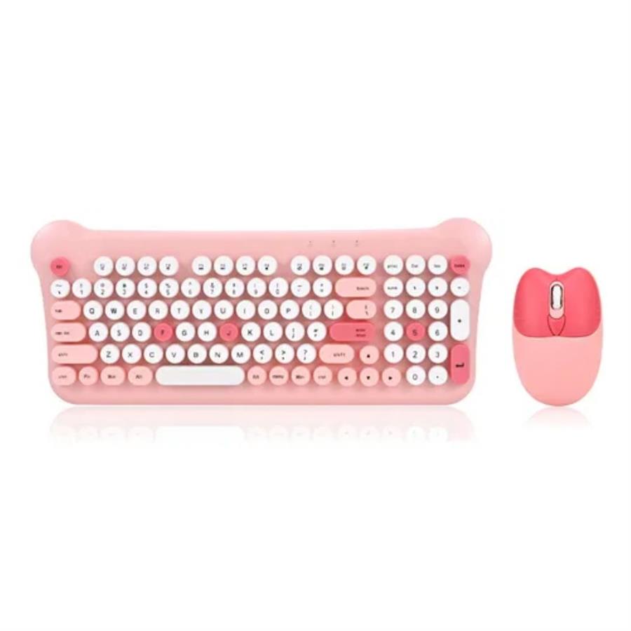 KIT TECLADO Y MOUSE INALAMBRICO GATO