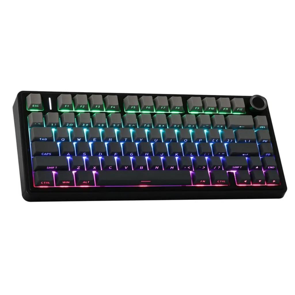 AULA F75 BLACK DEGRADÉ WIRELESS SP 75% RGB SW REAPER TECLADO MECANICO TRIMODO DIAL GASKET ESPAÑOL-