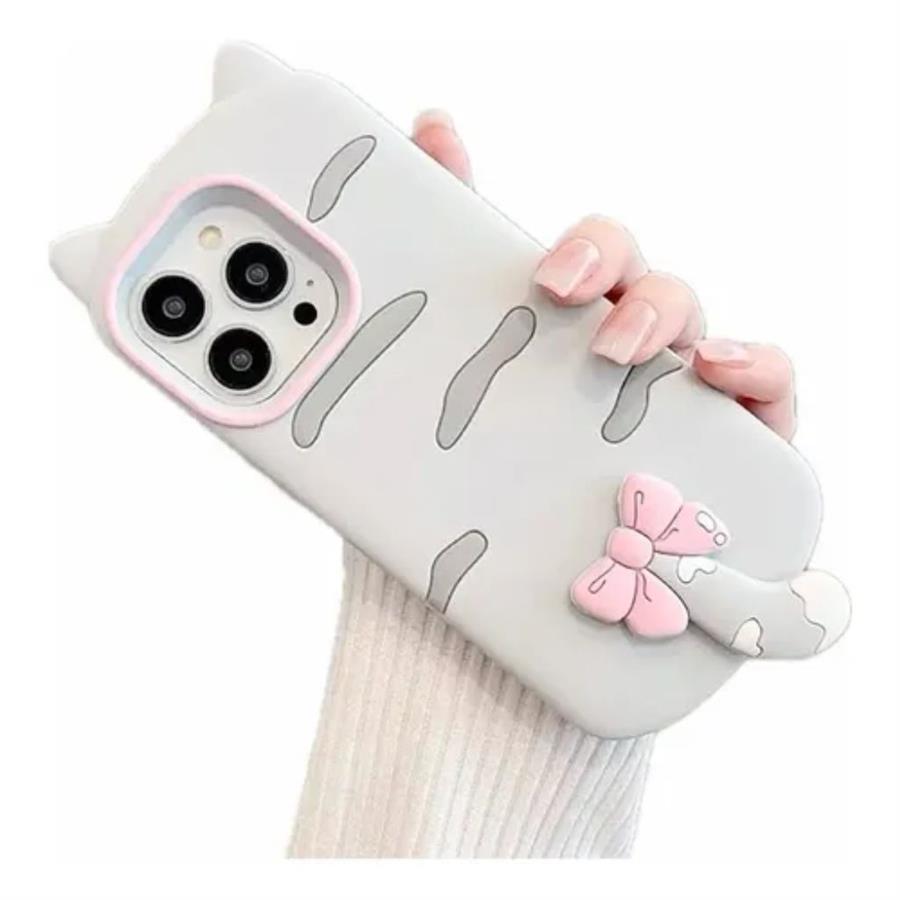 FUNDA PARA IPHONE GATITO GRIS