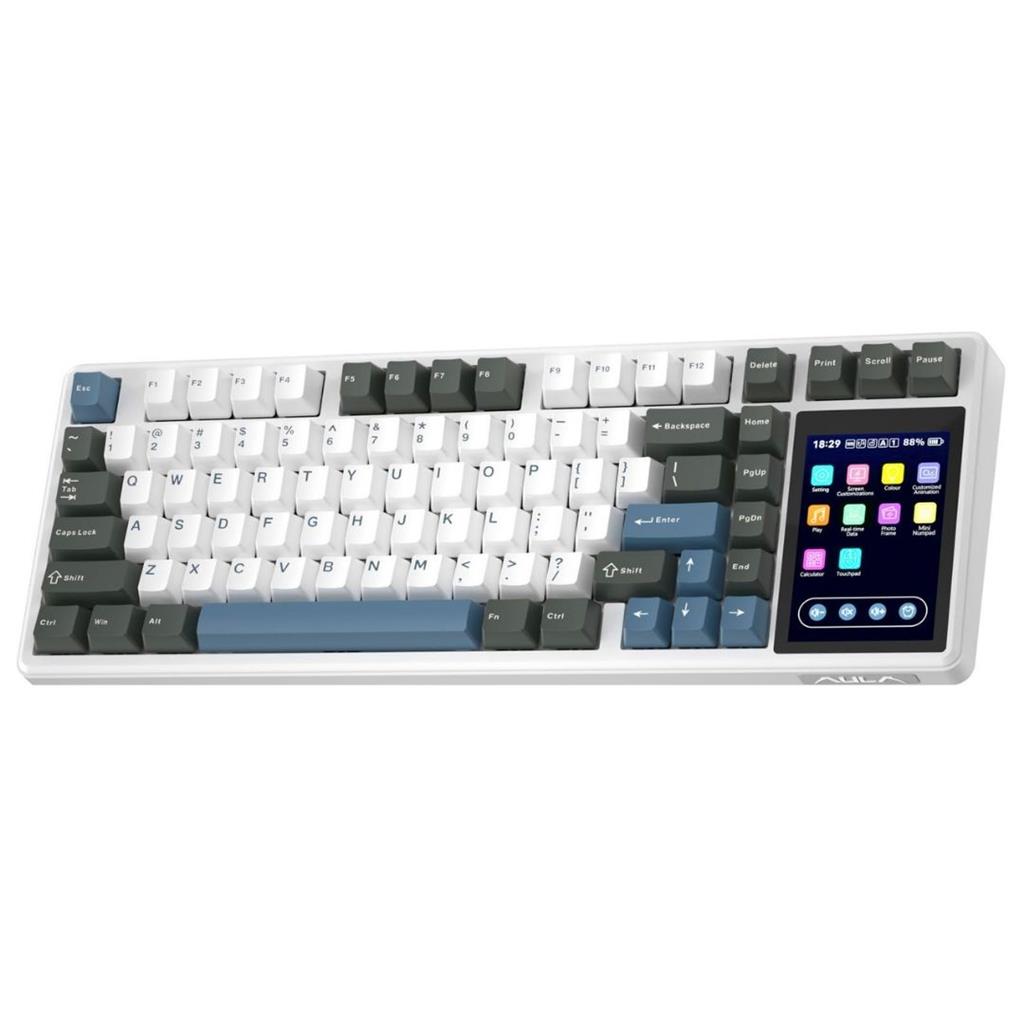 TECLADO AULA L99 WIRELESS 98% RGB - DARK GREY/WHITE/BLUE