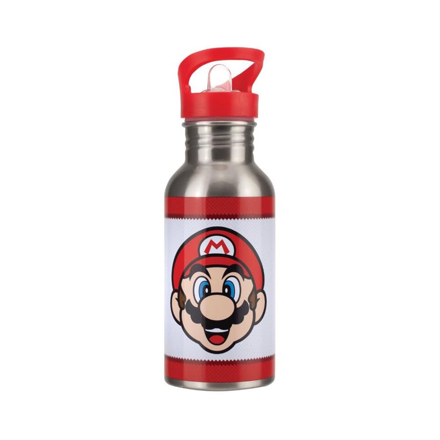 SUPER MARIO BOTELLA METAL CON BOMBILLA