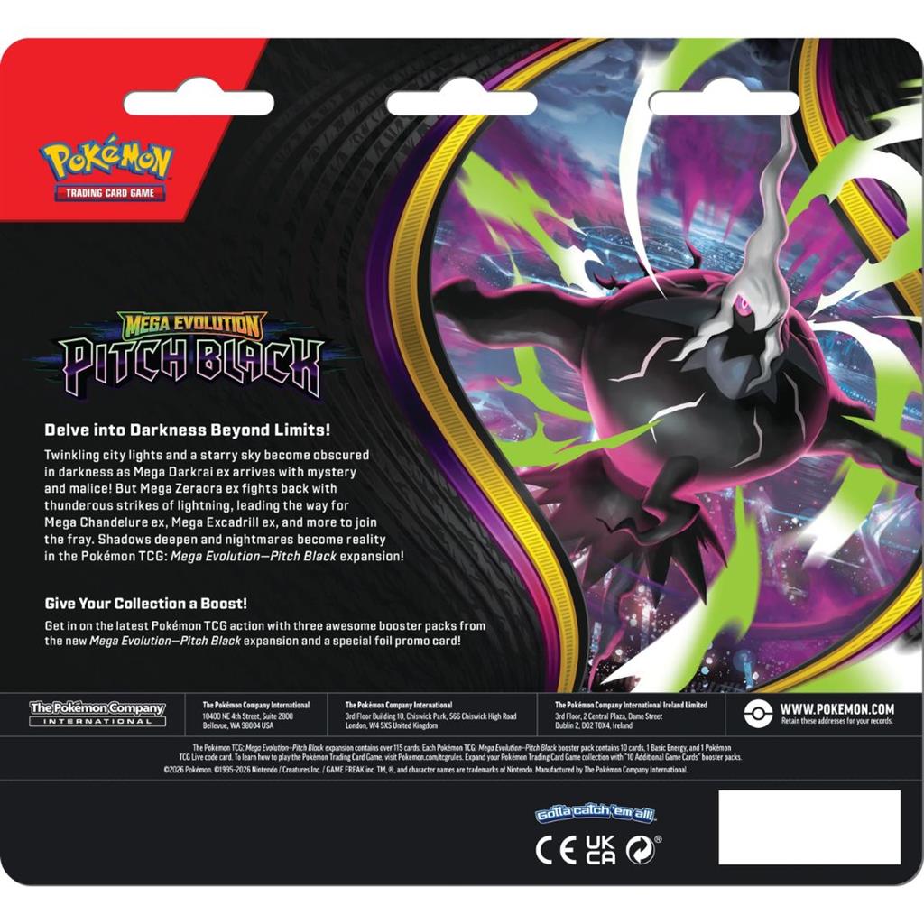 POKEMON TCG PITCH BLACK 3PACK BLISTER - ENG