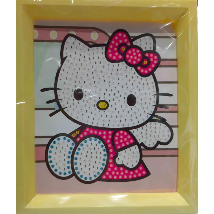 CUADRO MOSAICO PLANCHA DIAMANTES SANRIO HELLO KITTY - 14cmx16cm