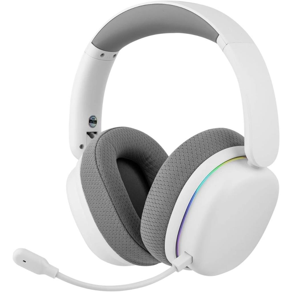 AULA G7 PRO WHITE AURICULAR INALAMBRICO USB 2.4GHZ BLUETOOTH CABLEADO RGB SURROUND PLEGABLES