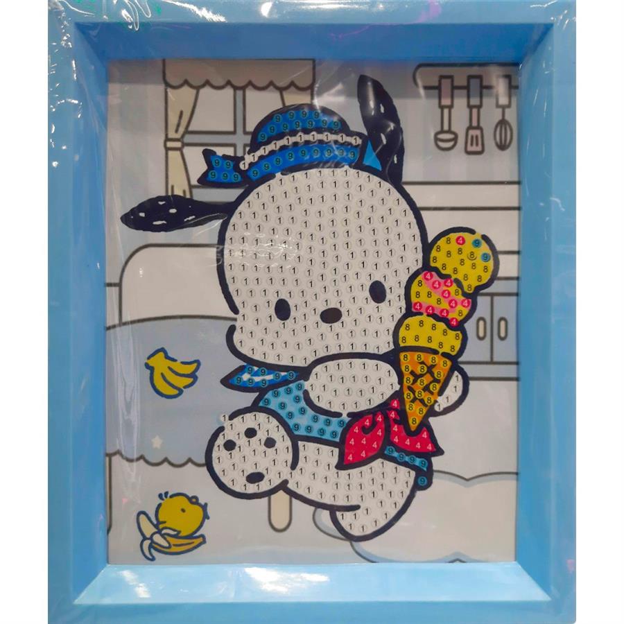 CUADRO MOSAICO PLANCHA DIAMANTES SANRIO POCHACCO - 14cmx16cm