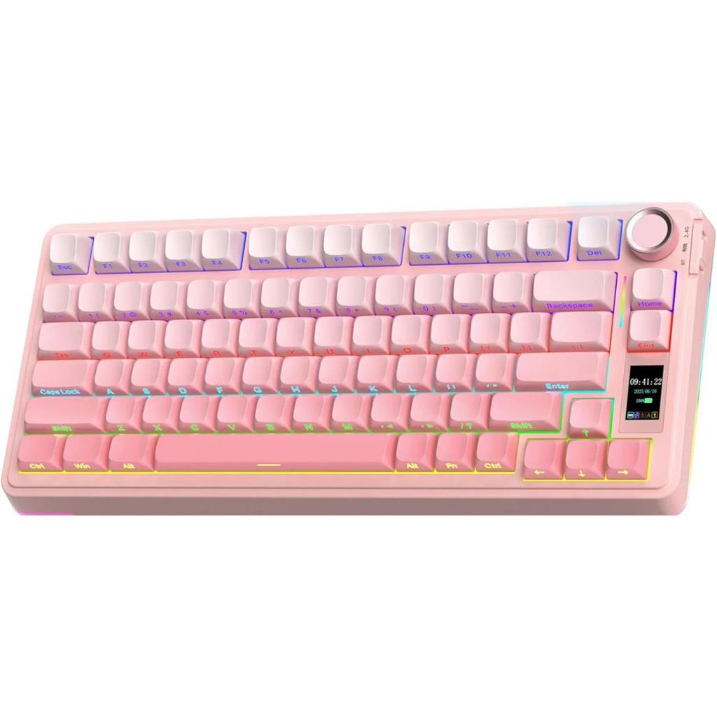 TECLADO AULA S75 PRO PINK WHITE DEGRADÉ WIRELESS 75% RGB SW STAR VECTOR