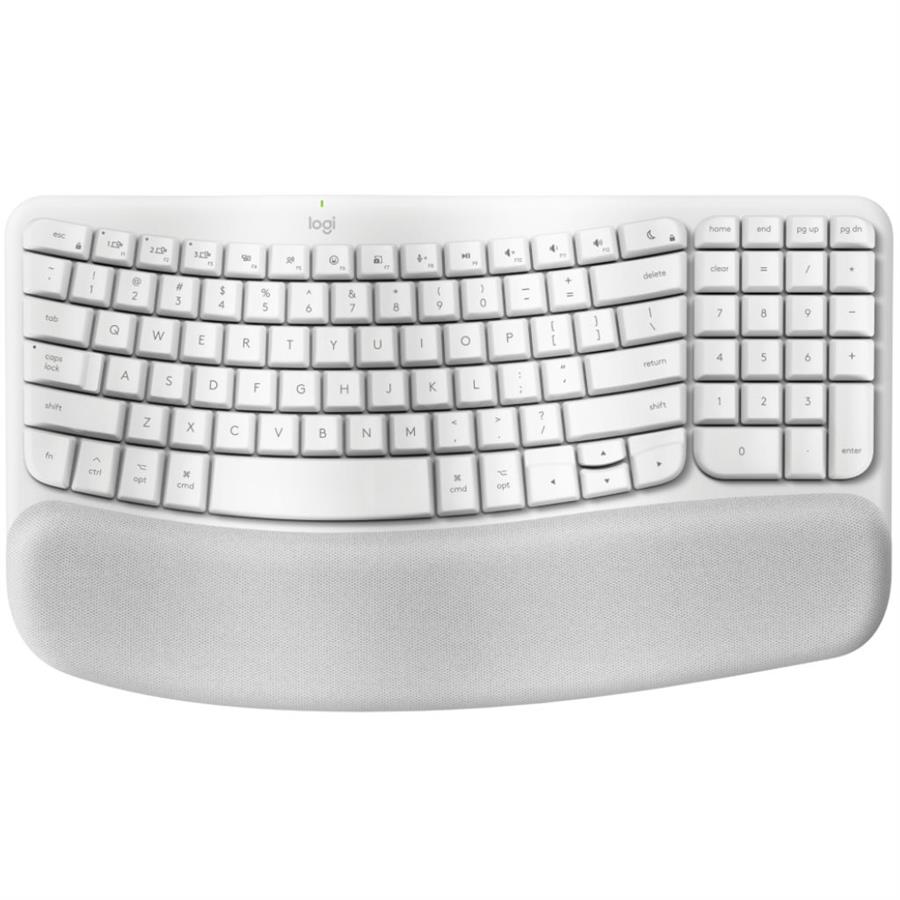 TECLADO LOGITECH INALAMBRICO WAVE KEYS ERGONOMICO - BLANCO