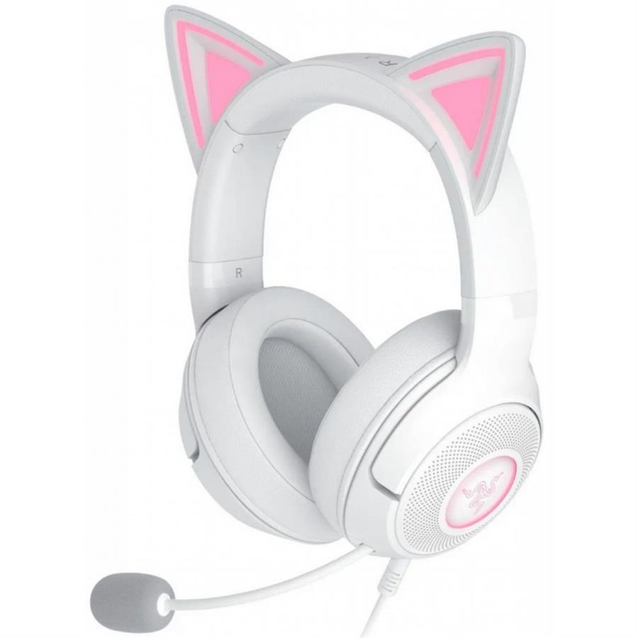 HEADSET GAMER RAZER KRAKEN KITTY V2 WHITE BLUETOOTH RGB