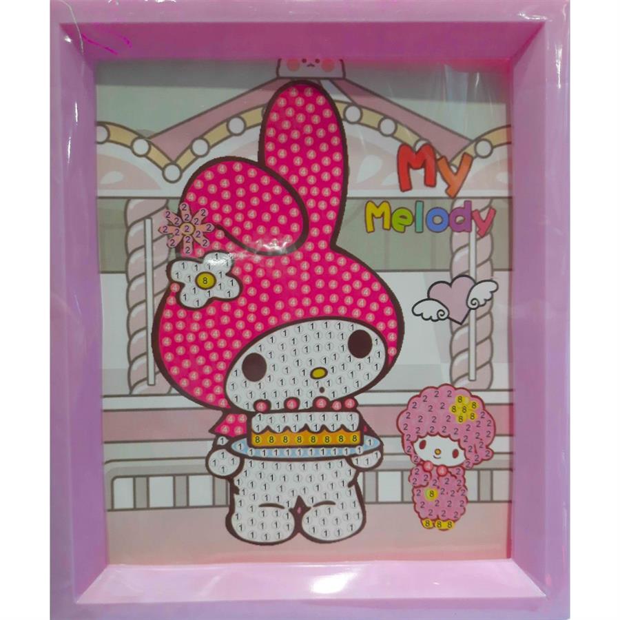 CUADRO MOSAICO PLANCHA DIAMANTES SANRIO MY MELODY - 14cmx16cm