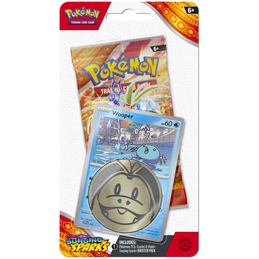 POKEMON TCG BLISTER SURGING SPARKS PACK: MONEDA, CARTA Y BLISTER - WOOPER