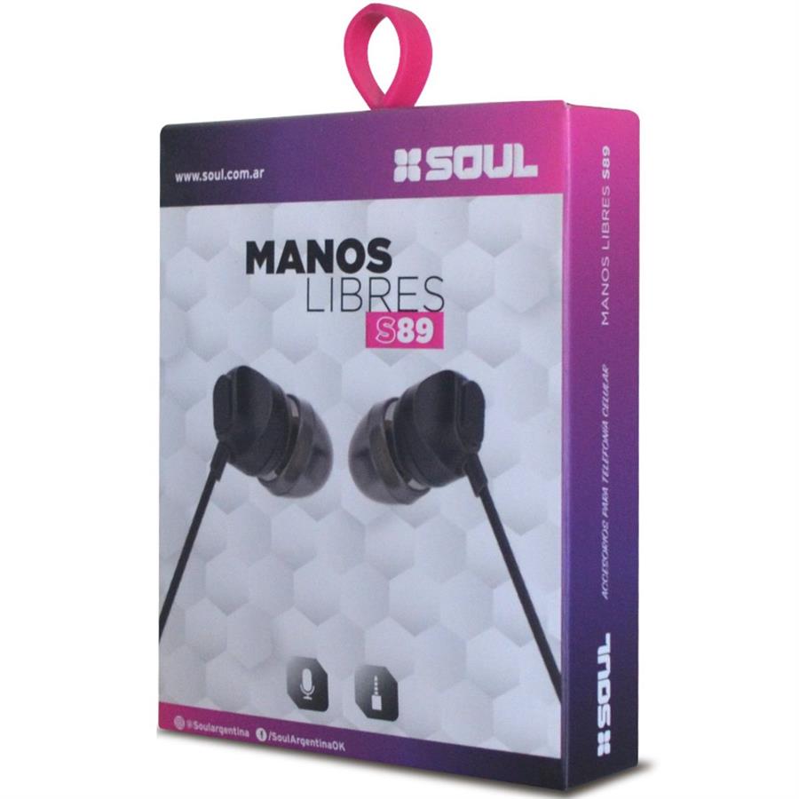 AURICULAR SOUL S89 MANOS LIBRES JACK 3.5MM - NEGRO