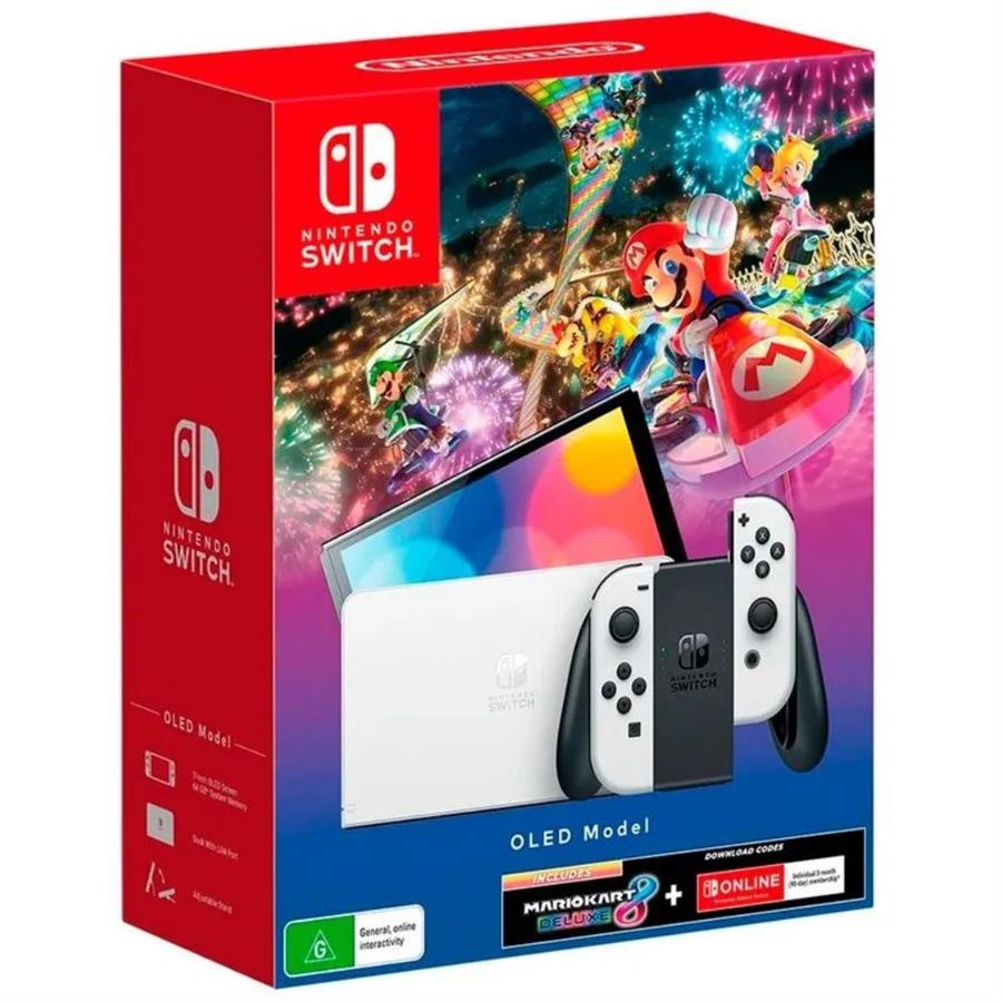 CONSOLA NINTENDO SWITCH OLED WHITE + MARIO KART 8 + 3 MESES NINTENDO SWITCH ONLINE