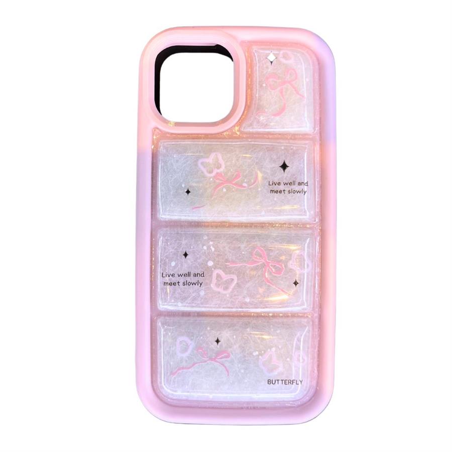 FUNDA IPHONE - PUFFER KAWAII ROSA