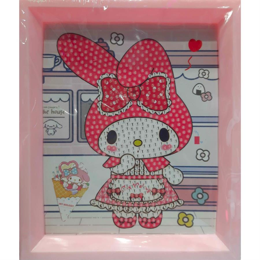 CUADRO MOSAICO PLANCHA DIAMANTES SANRIO MY MELODY - 14cmx16cm