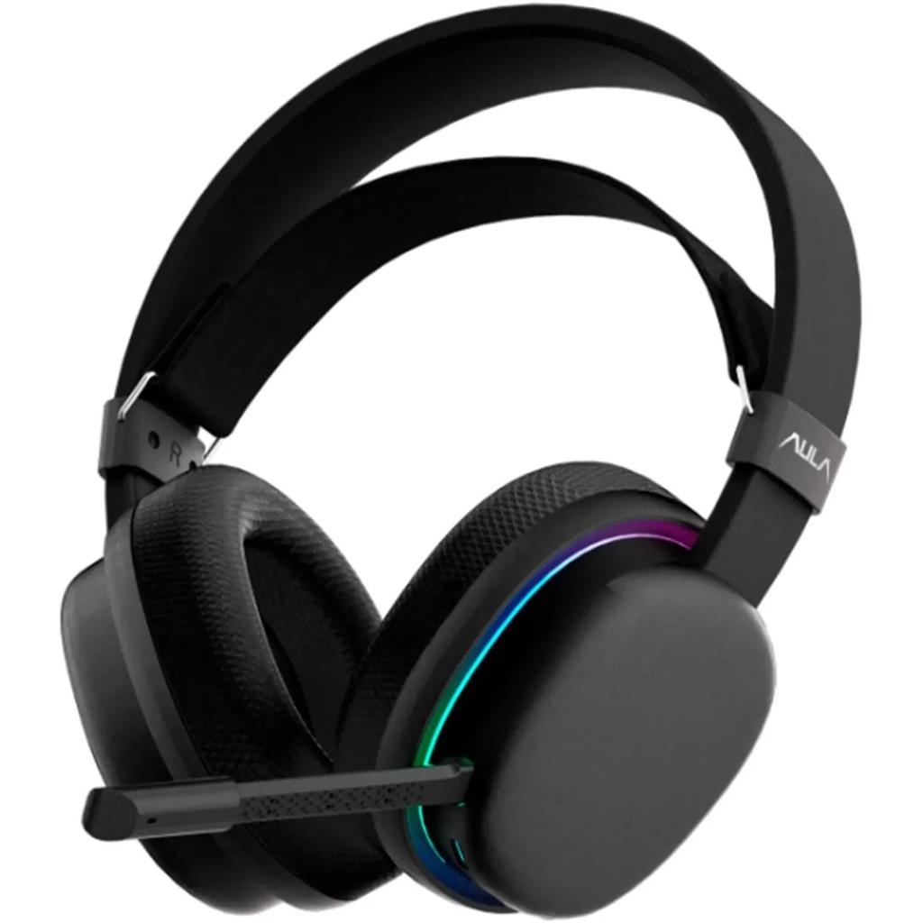 AULA G7 BLACK AURICULAR INALAMBRICO USB BLUETOOTH CABLEADO NEGRO RGB SURROUND VINCHA AUTOAJUSTABLE-