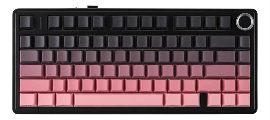 AULA F75 BLACK PINK DEGRADÉ WIRELESS 75% RGB SW REAPER TECLADO MECANICO TRIMODO INGLÉS DIAL GASKET