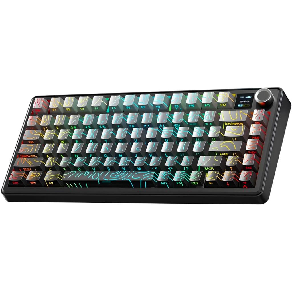 TECLADO WIRELESS AULA F75 MAX - BLACK DEGRADE CONTOUR LINES