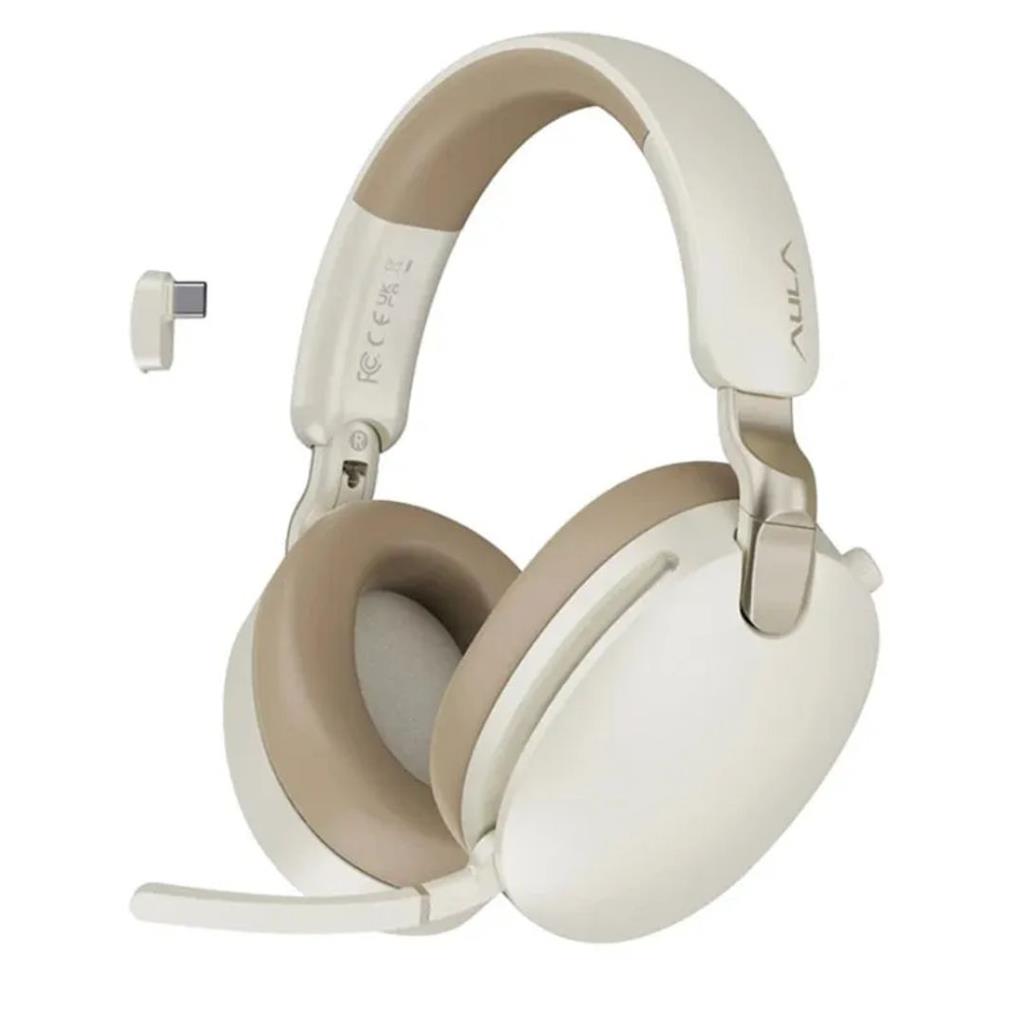 AULA S6 MILK AURICULAR INALAMBRICO USB BLUETOOTH BEIGE ULTRALIGEROS 180GR