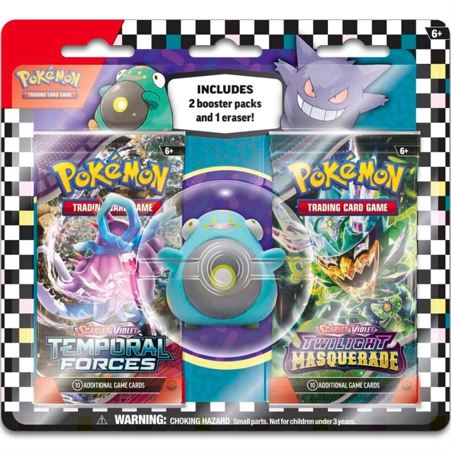 POKEMON TCG X2 BOOSTER PACK + GOMA DE BORRAR BELLIBOLT