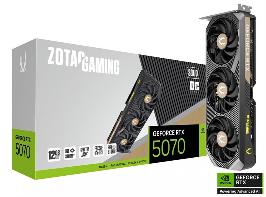 PLACA DE VIDEO ZOTAC RTX 5070 12GB SOLID OC GDDR7