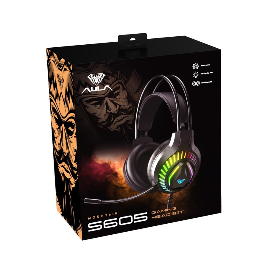 AURICULAR AULA S605 3.5MM + USB RGB VINCHA