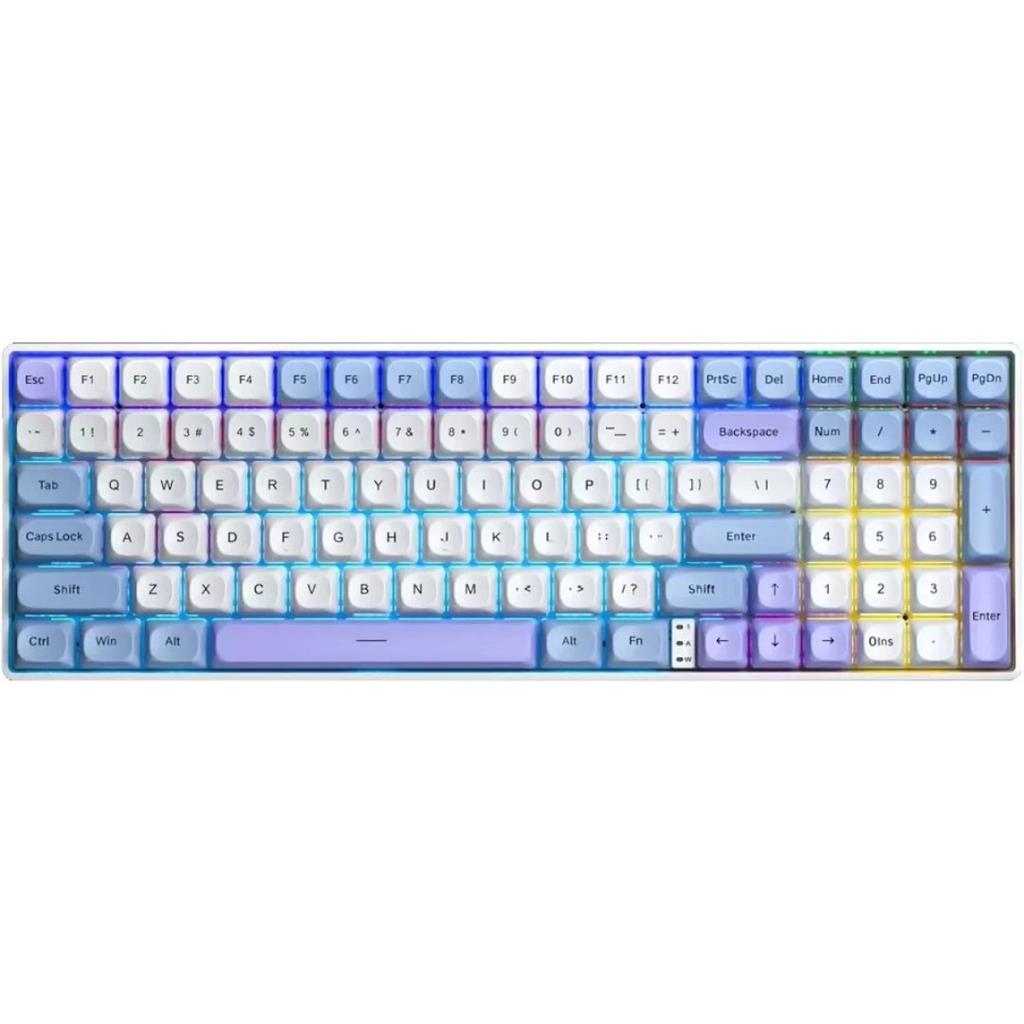 TECLADO INALAMBRICO AULA S100 PRO - WHITE/BLUE/PURPLE SW RED