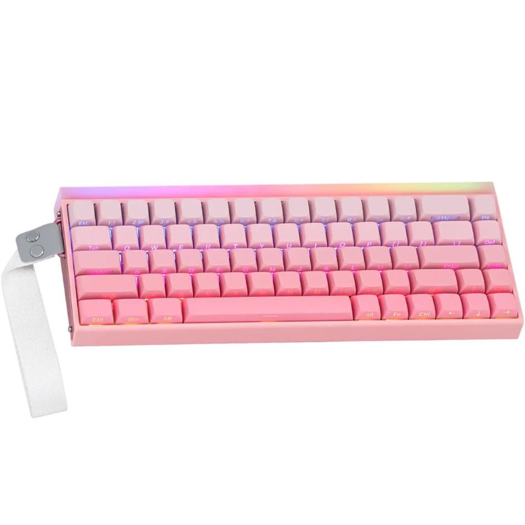 AULA HERO 68 HE PINK SW BLACK KING TECLADO MECANICO MAGNETICO 65% INGLES USB 8KHZ 0.01MM