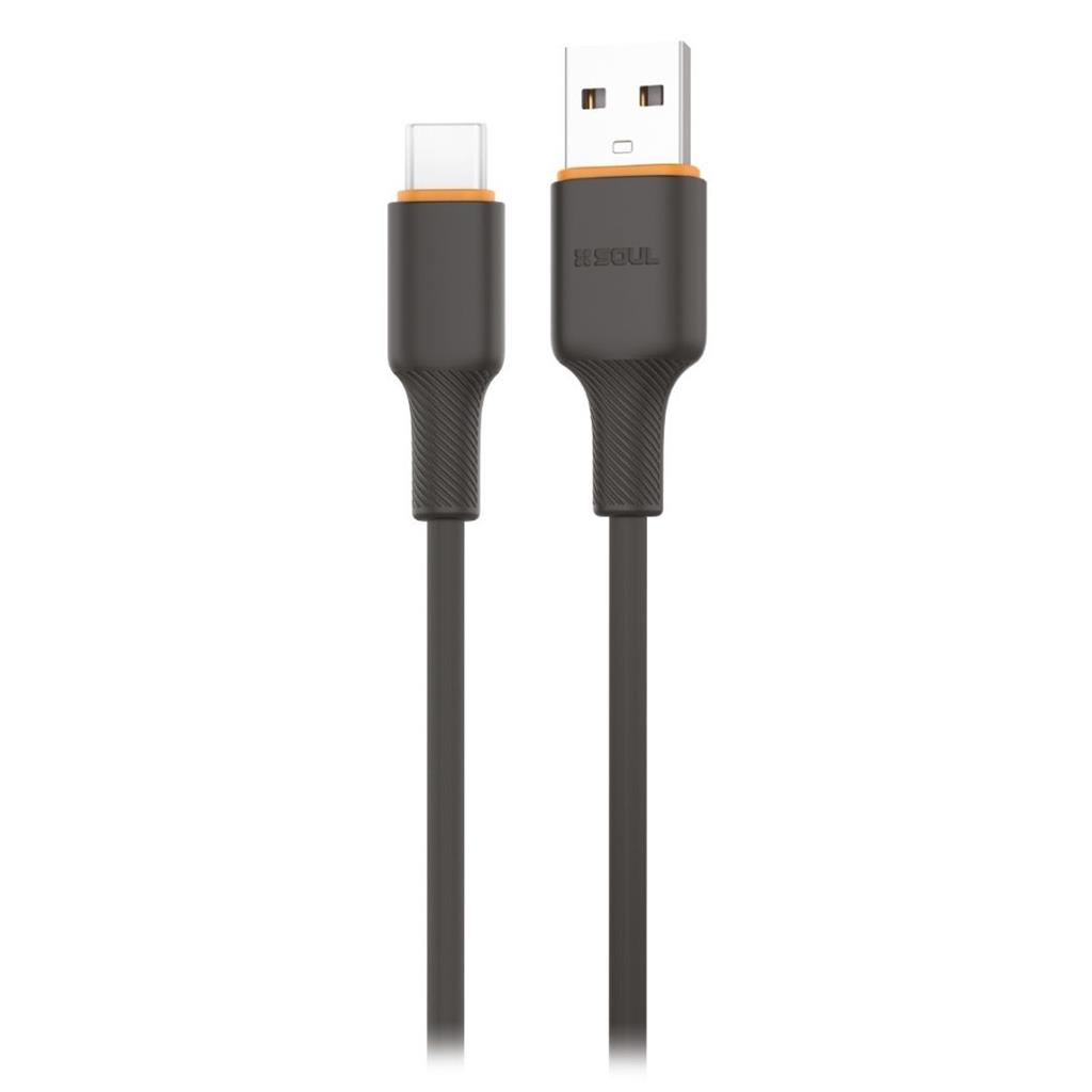 CABLE SOUL SILICONE SOFT USB A TIPO C - 1.5 METROS NEGRO
