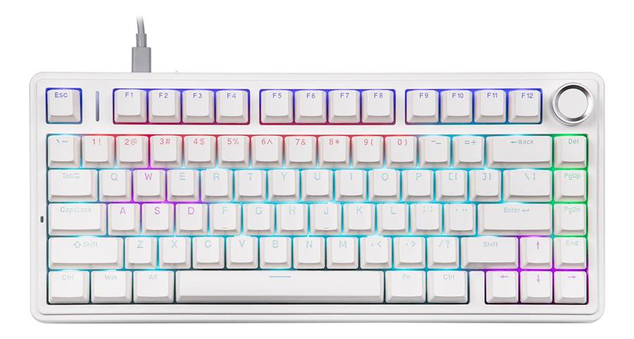 TECLADO AULA F75 WIRED BLANCO 75% RAINBOW RGB SW RED (INGLÉS)