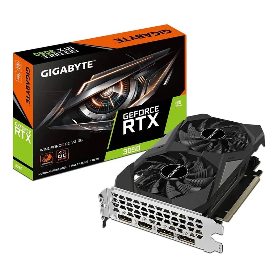 PLACA DE VIDEO GIGABYTE NVIDIA GFORCE WINDFORCE OC EDITION V2 RTX 3050 6GB GDDR6
