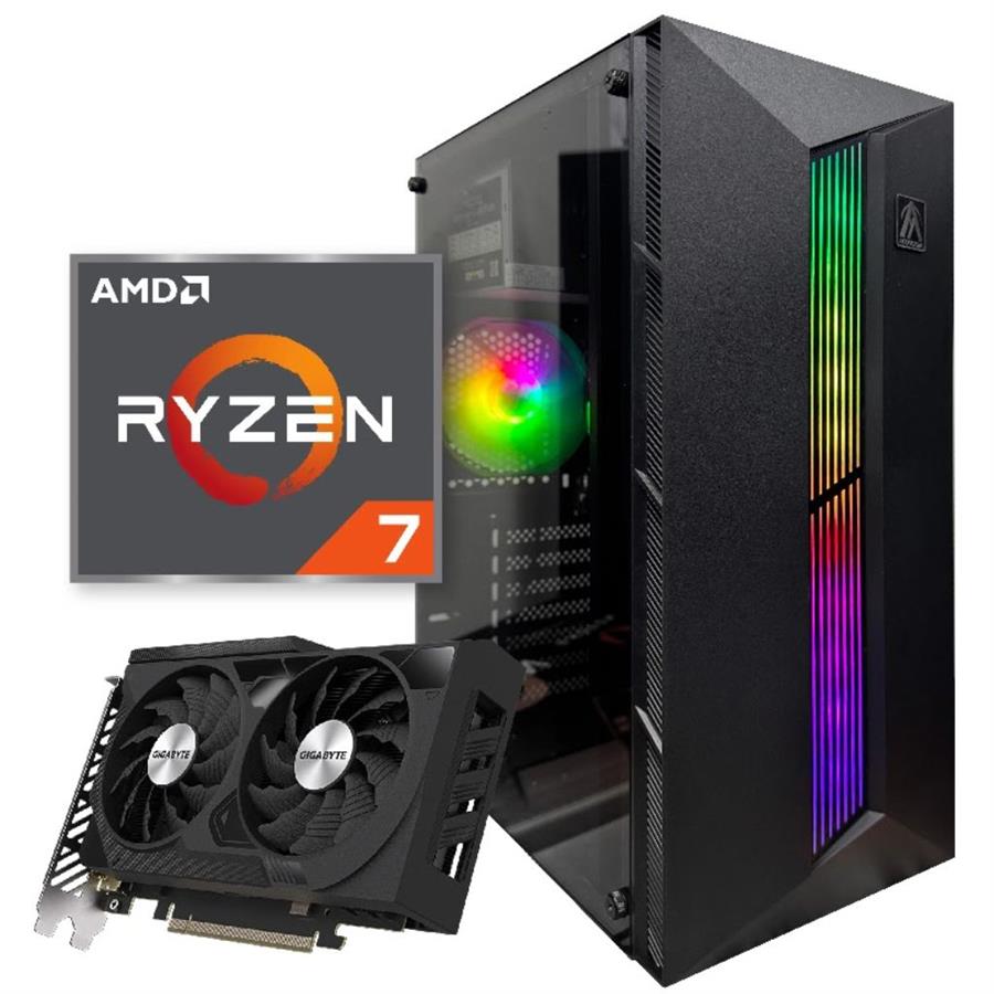 PC GAMER AMD RYZEN 7 5700G 32GB 1TB WIFI RGB 500W 80 + RTX 4060