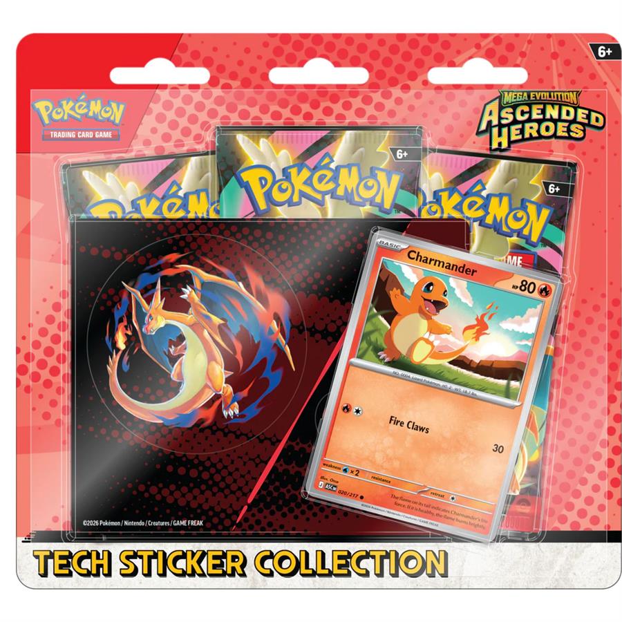POKEMON TCG TRIPLE PACK BLISTER ASCENDED HEROES STICKER CHARIZARD - ENG